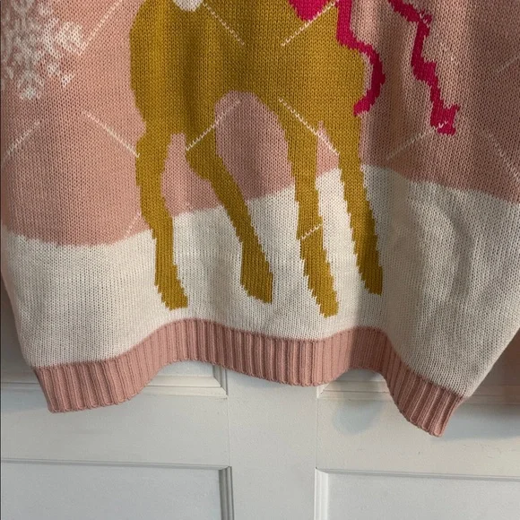 Pink Deer Pattern Sweater - Picture 4 of 7
